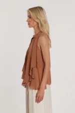 BLUSA CON VOILE CAMMELLO Fracomina