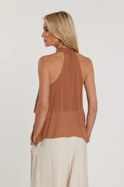 BLUSA CON VOILE CAMMELLO Fracomina