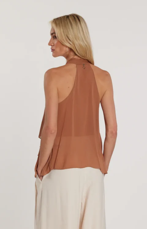 BLUSA CON VOILE CAMMELLO Fracomina