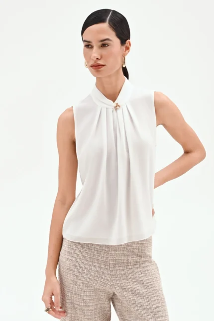 BLUSA SMANICATA BIANCA Rinascimento