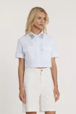 CAMICIA BIANCA CROP STRASS Relish