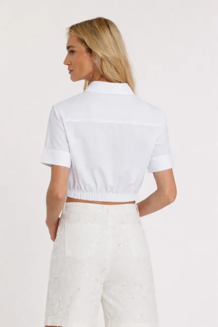 CAMICIA BIANCA CROP STRASS Relish