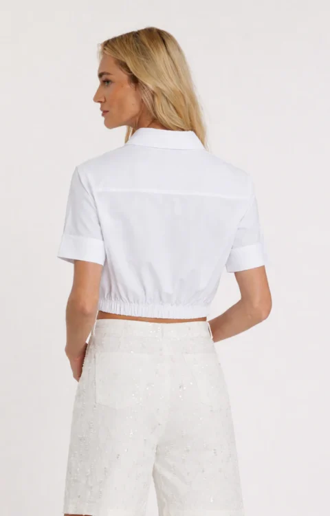 CAMICIA BIANCA CROP STRASS Relish