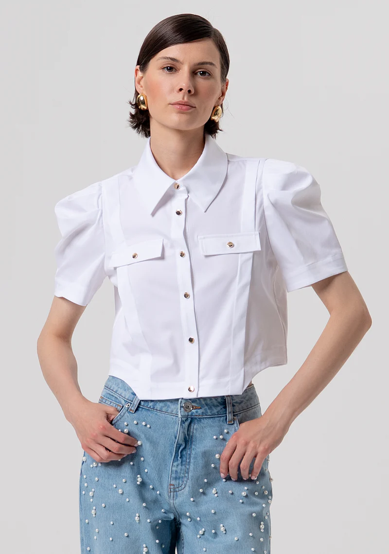 CAMICIA CROP BIANCA Fracomina CAMICIA CROP BIANCA Fracomina