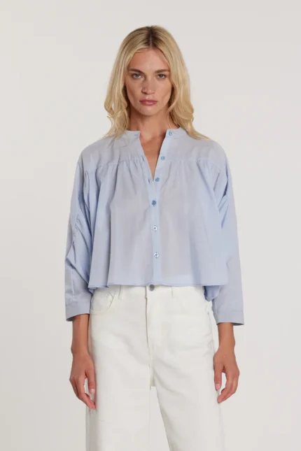 CAMICIA MANICA A PIPISTRELLO AZZURRA Fracomina