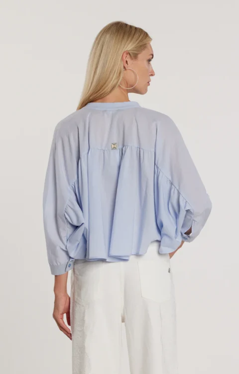 CAMICIA MANICA A PIPISTRELLO AZZURRA Fracomina
