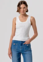 CANOTTA TOP BIANCA FULL STRASS Fracomina