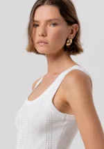 CANOTTA TOP BIANCA FULL STRASS Fracomina