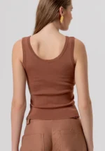 CANOTTA TOP CAMMELLO FULL STRASS Fracomina