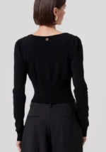 CARDIGAN CROP SCOLLO A CUORE NERO Fracomina