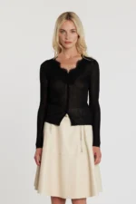 CARDIGAN PIZZO NERO Relish