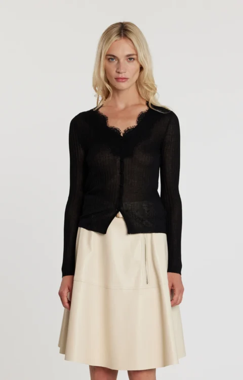 CARDIGAN PIZZO NERO Relish