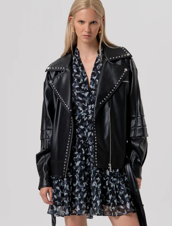 CHIODO OVER NERO BORCHIATO Fracomina