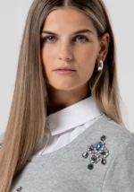 FELPA CROP GRIGIA E APPLICAZIONI Fracomina