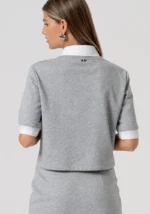 FELPA CROP GRIGIA E APPLICAZIONI Fracomina