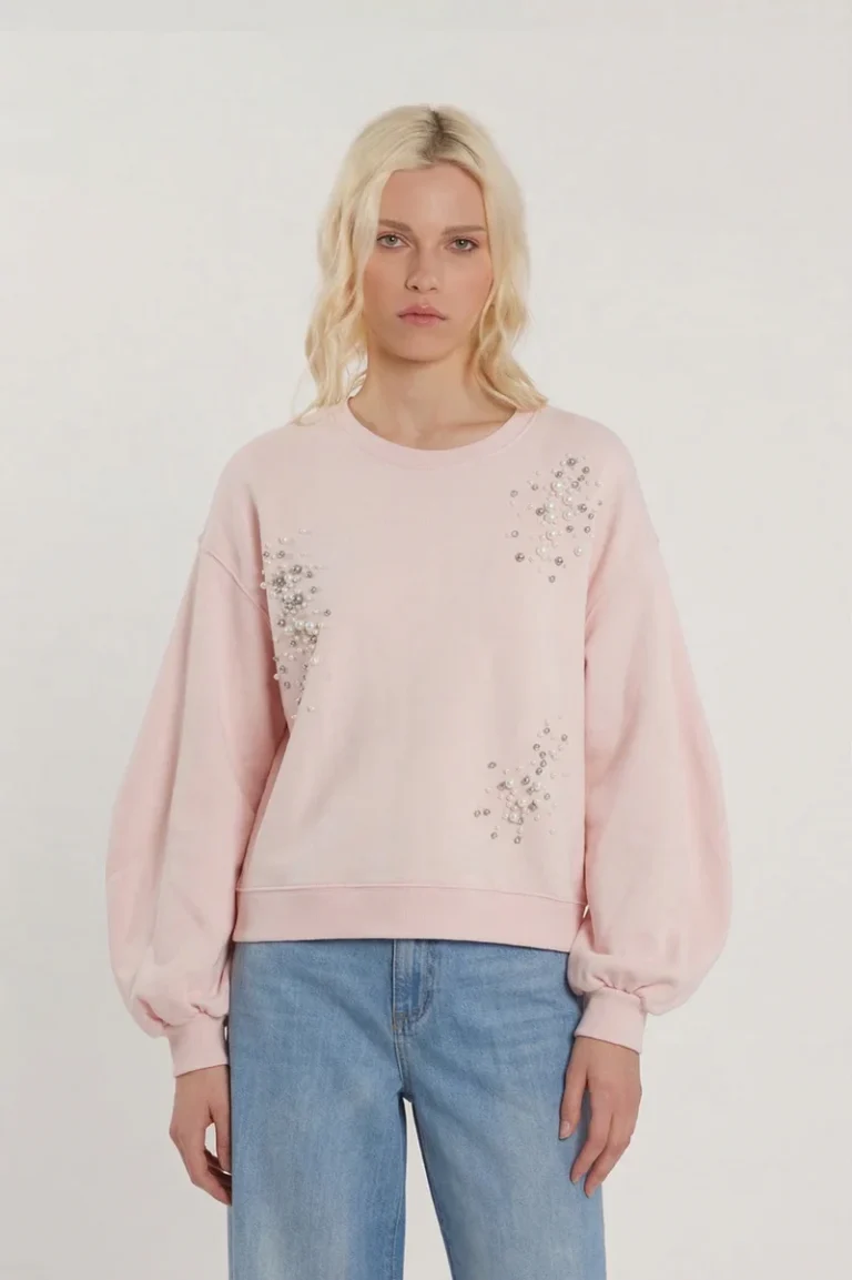 FELPA ROSA CON PERLE relish