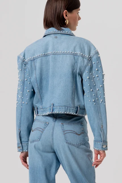 GIACCA DI JEANS CON PERLE Fracomina