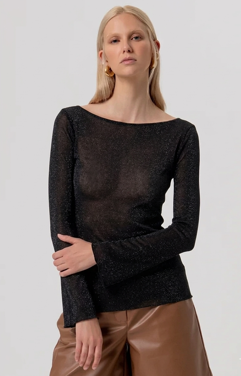 T-SHIRT NERA LUREX Fracomina T-SHIRT NERA LUREX Fracomina