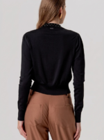 CARDIGAN NERO CON BORCHIE Fracomina