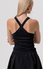 TOP NERO CON BORCHIE Fracomina