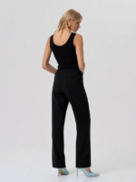 PANTALONE MORBIDO CON COULISSE NERO Fracomina