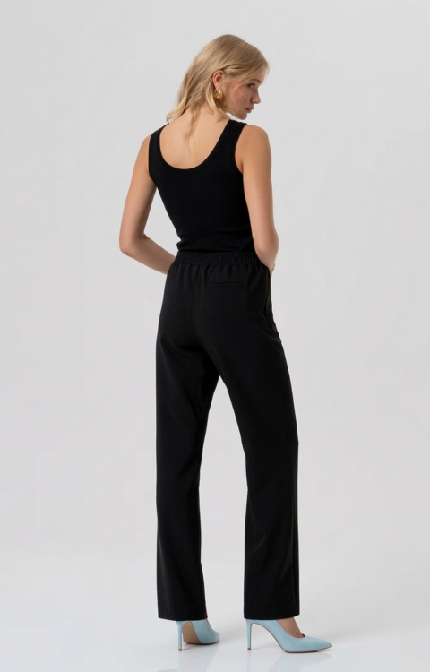 PANTALONE MORBIDO CON COULISSE NERO Fracomina