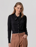 CARDIGAN NERO CON BORCHIE Fracomina