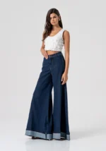 JEANS A PALAZZO CON RISVOLTO Fracomina