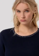 MAGLIA CROP BLU Fracomina