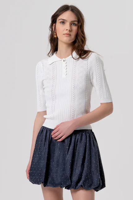 POLO IN MAGLIA BIANCA Fracomina