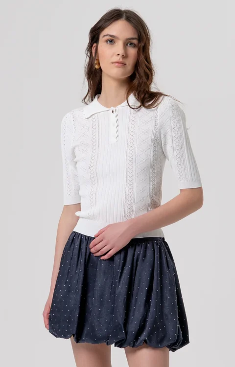 POLO IN MAGLIA BIANCA Fracomina