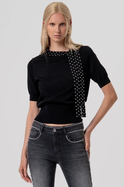 PULL NERO CON BORCHIE Fracomina