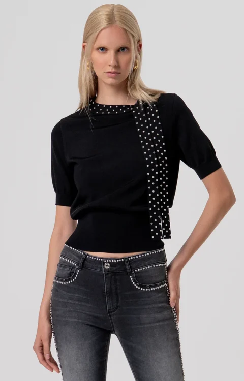 PULL NERO CON BORCHIE Fracomina