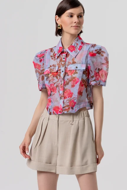 SHORTS CON RISVOLTO SABBIA Fracomina2