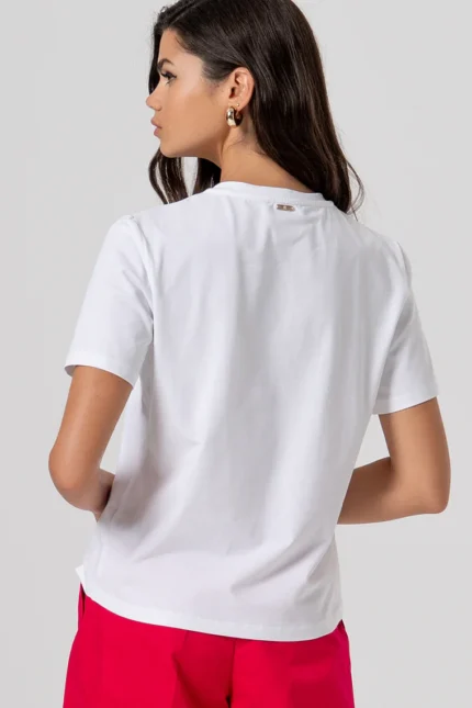 T-SHIRT BIANCA RICAMI Fracomina