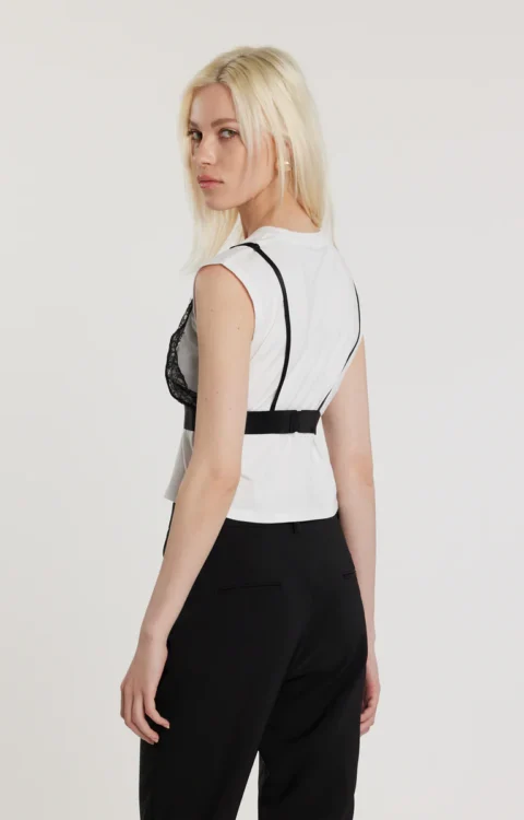 T-SHIRT CROP INSERTO PIZZO Relish