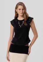 T-SHIRT GIOIELLO NERA Fracomina