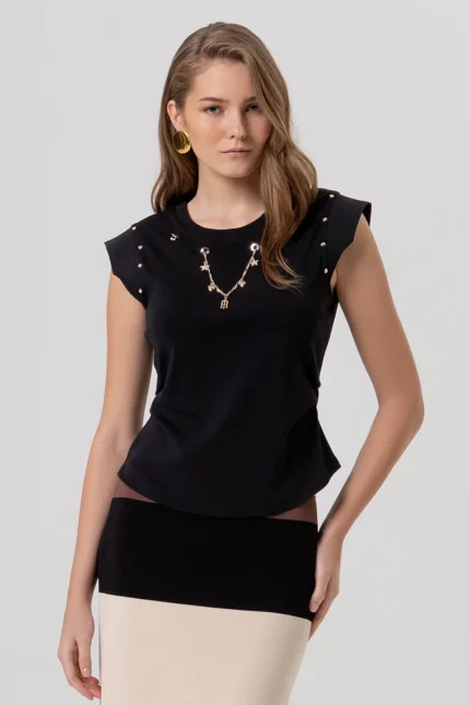 T-SHIRT GIOIELLO NERA Fracomina