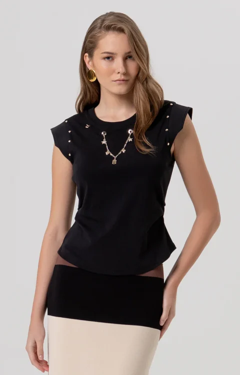 T-SHIRT GIOIELLO NERA Fracomina