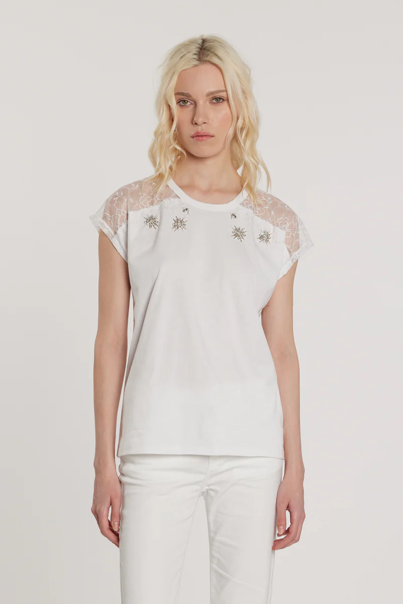 T-SHIRT PIZZO BIANCA Relish