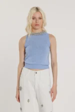 TOP CANOTTA GIOIELLO AZZURRA Relish