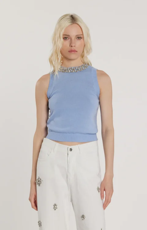 TOP CANOTTA GIOIELLO AZZURRA Relish