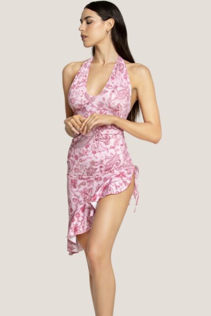 ABITO CORTO ASIMMETRICO CASHMERE ROSA 4giveness