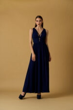 ABITO LUNGO BLU NAVY No Secrets Abito lungo  blu navy con scollo a V, corpino strutturato e spacco centrale sulla gonna. VESTIBILITÀ REGOLARE