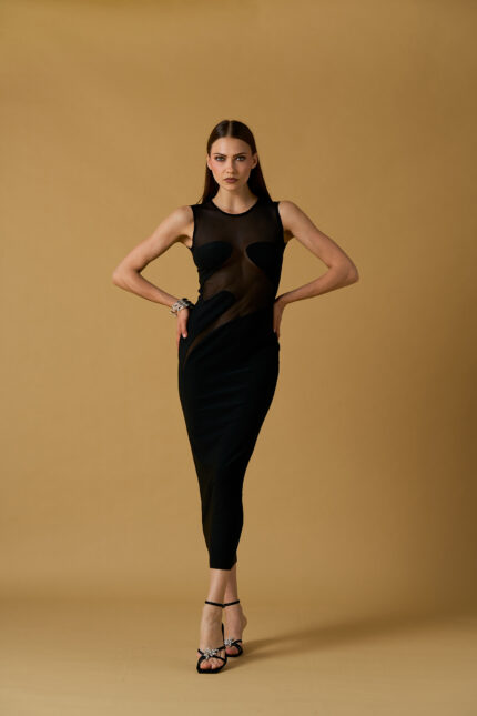 ABITO LUNGO NERO TRASPARENZE No Secrets