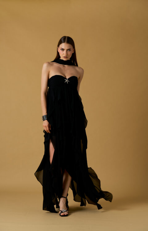 ABITO LUNGO NERO VOILE No Secrets