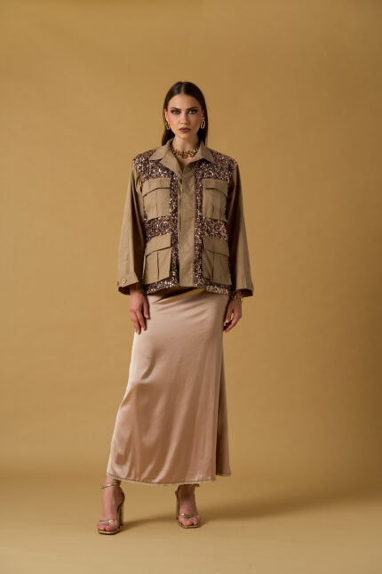 SAHARIANA BEIGE CON PAILLETTES No Sectres