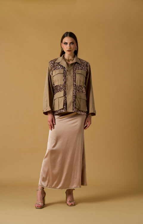 SAHARIANA BEIGE CON PAILLETTES No Sectres