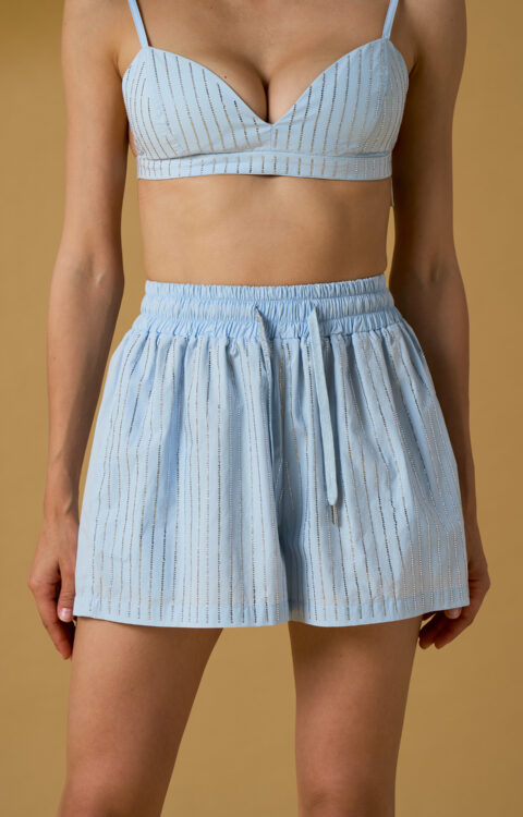 SHORTS GESSATO AZZURRO STRASS No Secrets