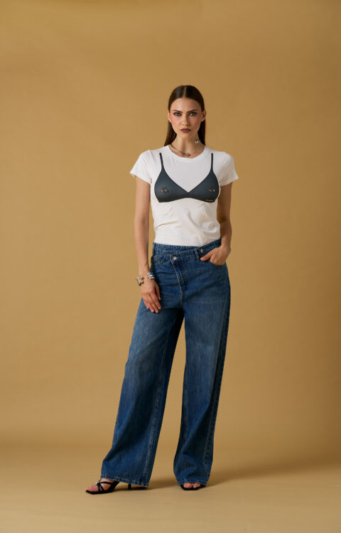 T-SHIRT BIANCA REGGISENO PIERCING No Secrets